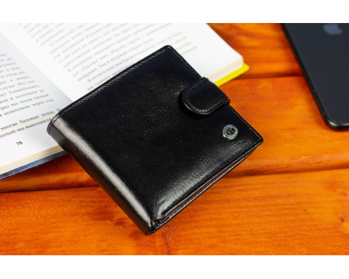 Классическое мужское портмоне из натуральной кожи ST Leather В102 Черный