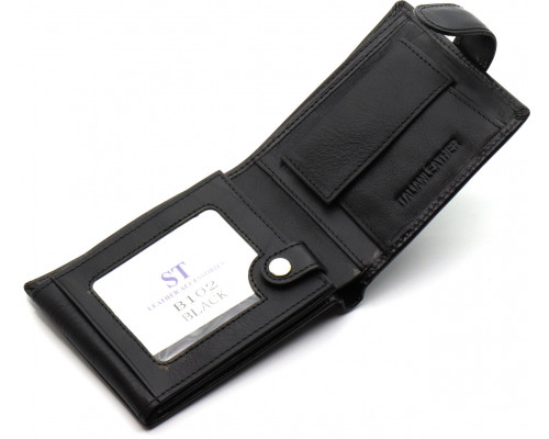 Классическое мужское портмоне из натуральной кожи ST Leather В102 Черный