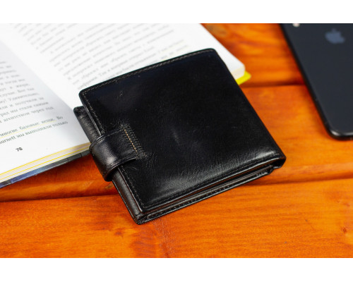 Классическое мужское портмоне из натуральной кожи ST Leather В102 Черный