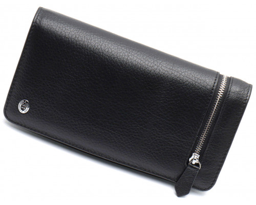 Черный многофункциональный мужской кошелек из натуральной кожи  МС291