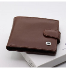 Коричневое мужское портмоне из натуральной кожи с фиксацией ST Leather ST103