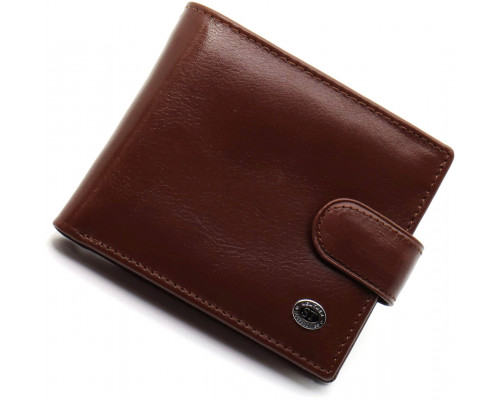 Коричневое мужское портмоне из натуральной кожи с фиксацией ST Leather ST103