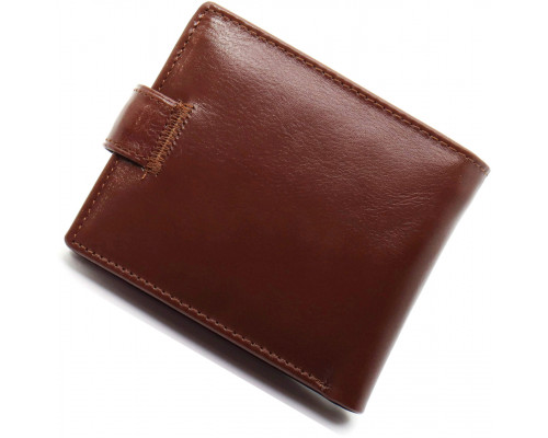 Коричневое мужское портмоне из натуральной кожи с фиксацией ST Leather ST103
