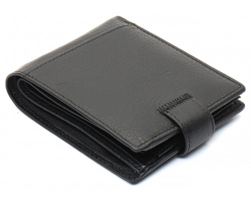 Черное мужское портмоне из натуральной кожи с фиксацией ST Leather ST103