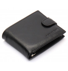 Черное кожаное мужское портмоне с зажимом для денег Marco Coverna MC-2006H-1