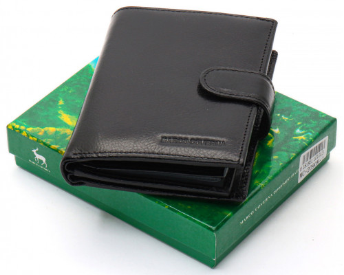 Черное мужское портмоне из натуральной кожи с отделением под автодокументы Marco Coverna MC-2090H-1