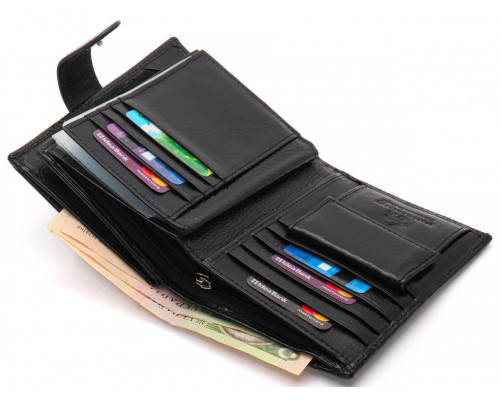 Черное мужское портмоне из натуральной кожи с отделением под автодокументы Marco Coverna MC-2090H-1