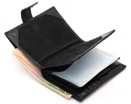 Черное мужское портмоне из натуральной кожи с отделением под автодокументы Marco Coverna MC-2090H-1