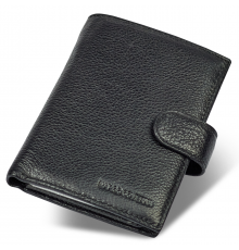 Черный мужской кошелек вертикального типа из натуральной кожи под документы Marco Coverna MC-5176-1