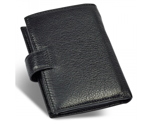 Черный мужской кошелек вертикального типа из натуральной кожи под документы Marco Coverna MC-5176-1