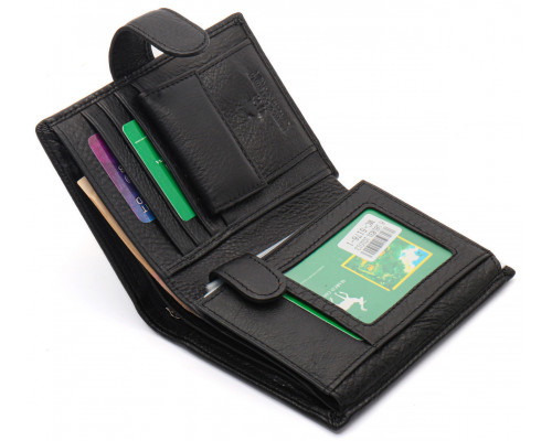 Черный мужской кошелек вертикального типа из натуральной кожи под документы Marco Coverna MC-5176-1