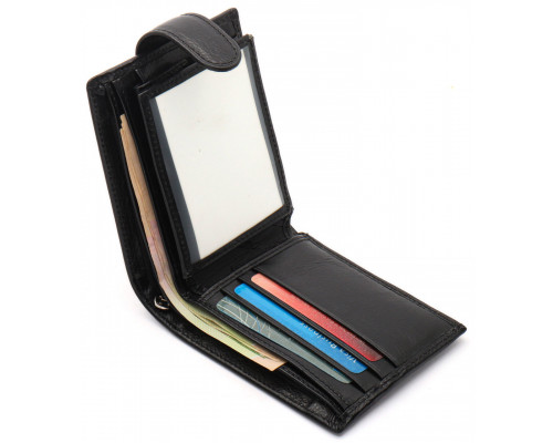 Черное классическое портмоне из натуральной кожи Marco Coverna MC-2003Н-1