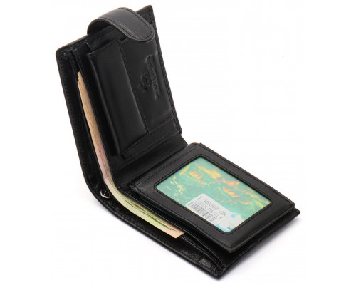 Черное классическое портмоне из натуральной кожи Marco Coverna MC-2003Н-1