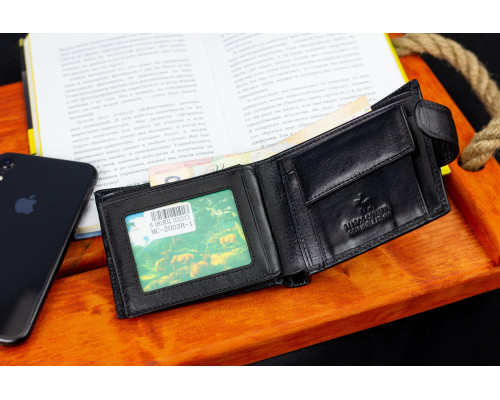 Черное классическое портмоне из натуральной кожи Marco Coverna MC-2003Н-1