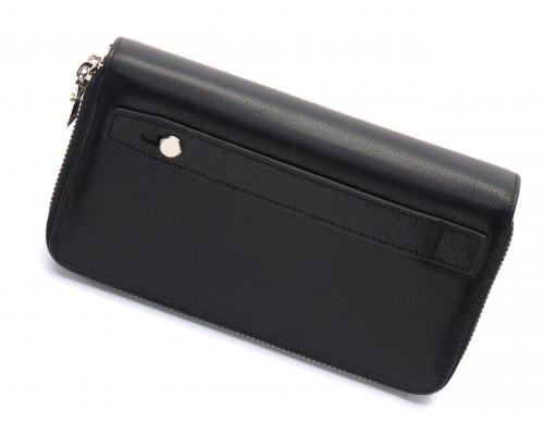 Черный мужской клатч на две молнии из натуральной кожи Marco Coverna MC-801-1