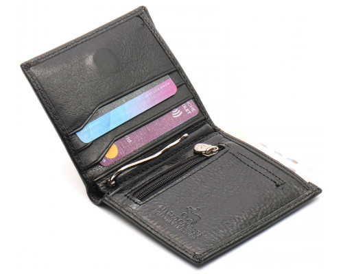 Черное маленькое портмоне на магните с зажимом MARCO COVERNA MC-101Н-1