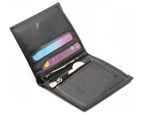 Черное маленькое портмоне на магните с зажимом MARCO COVERNA MC-101Н-1