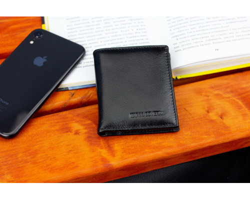 Черное маленькое портмоне на магните с зажимом MARCO COVERNA MC-101Н-1