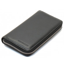 Черный мужской кошелек-клатч на молнии из натуральной кожи Marco Coverna MC-802-1