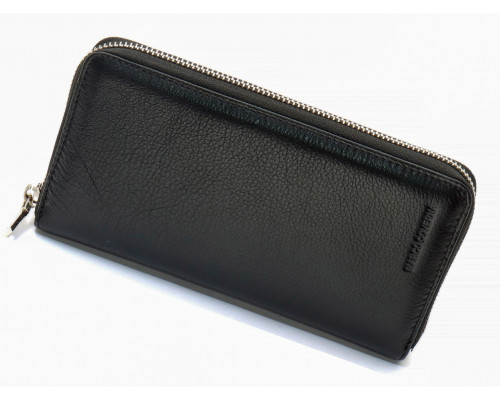 Черный мужской кошелек-клатч на молнии из натуральной кожи Marco Coverna MC-802-1