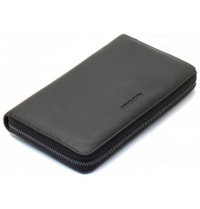 Черный кошелек-клатч с блоком под карточки под одной молнией из натуральной кожи  Marco Coverna МС-5901Q