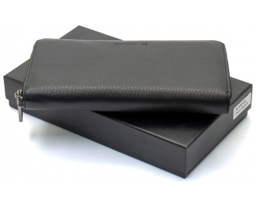 Черный кошелек-клатч с блоком под карточки под одной молнией из натуральной кожи  Marco Coverna МС-5901Q