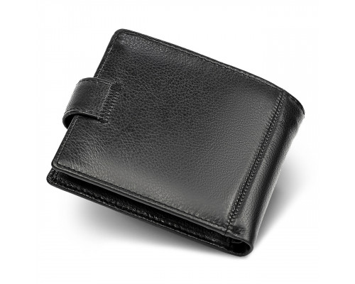 Кожаное мужское портмоне на кнопке ST Leather ST-104-1 черный