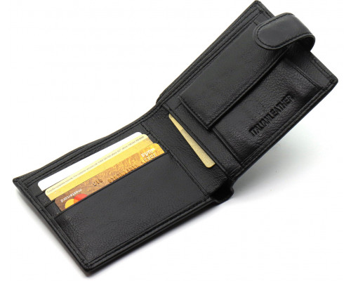 Кожаное мужское портмоне на кнопке ST Leather ST-104-1 черный