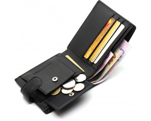 Кожаное мужское портмоне на кнопке ST Leather ST-104-1 черный