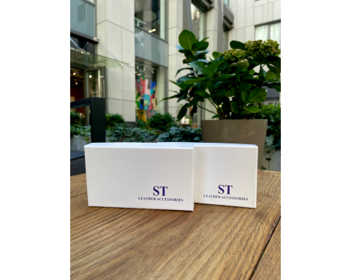 Черная ключница из натуральной кожи с отделением для денег ST Leather B416