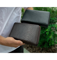 Клатч на две молнии с фактурной натуральной кожи MC-086-5902С