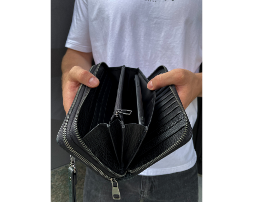 Клатч на две молнии с фактурной натуральной кожи MC-086-5902С