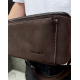 Сумка-бананка из кожи 24х11х8, мужской крези хорс для гаджетов на пояс CH-7371 коричневая