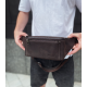 Сумка-бананка из кожи 24х11х8, мужской крези хорс для гаджетов на пояс CH-7371 коричневая
