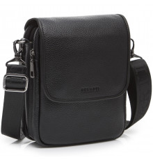 Кожаная мужская сумка-мессенджер 24х20х6, барсетка через плечо Tiding Bag TD-23433 черная