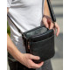 Кожаная мужская сумка-мессенджер 24х20х6, барсетка через плечо Tiding Bag TD-23433 черная
