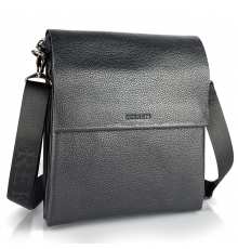 Мужская кожаная месенджер 23х26х6, сумка планшет через плечо BEXHILL TD-18621 черный