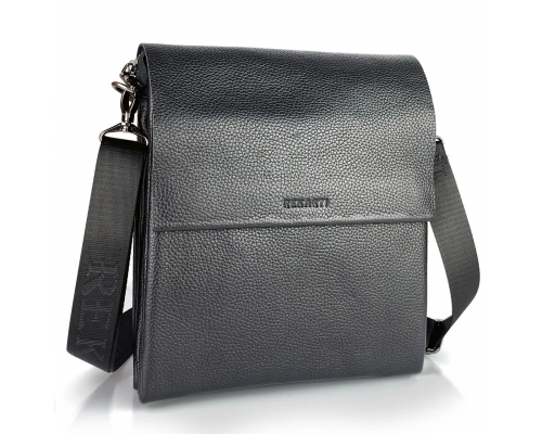 Мужская кожаная месенджер 23х26х6, сумка планшет через плечо BEXHILL TD-18621 черный
