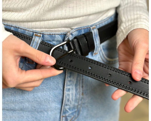 Класический черный ремень 7096