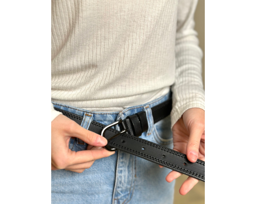 Класический черный ремень 7096