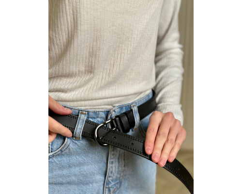 Класический черный ремень 7096