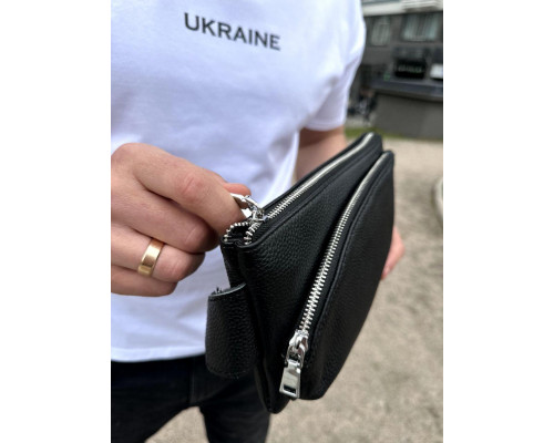 Поясная бананка унисекс 14х25х8, сумка конверт для телефона и документов TD-54928 черная