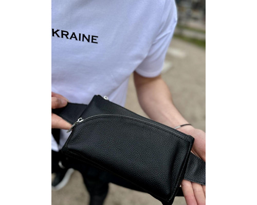 Поясная бананка унисекс 14х25х8, сумка конверт для телефона и документов TD-54928 черная