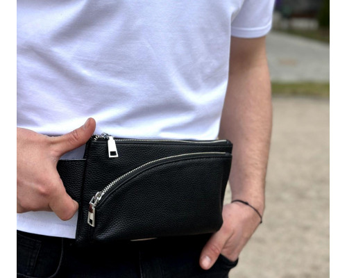 Поясная бананка унисекс 14х25х8, сумка конверт для телефона и документов TD-54928 черная