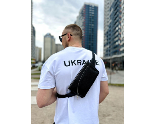 Поясная бананка унисекс 14х25х8, сумка конверт для телефона и документов TD-54928 черная