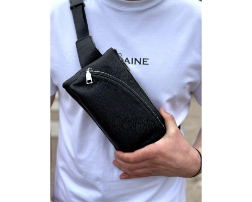 Поясная бананка унисекс 14х25х8, сумка конверт для телефона и документов TD-54928 черная