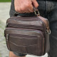 Мужская кожаная сумка барсетка 23х19х7, мессенджер через плечо с ручкою коричневая BEXHILL 61881B