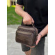 Мужская кожаная сумка барсетка 23х19х7, мессенджер через плечо с ручкою коричневая BEXHILL 61881B