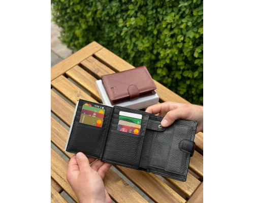 Мужской кожаный кошелек люкс, мужское портмоне натуральная кожа HORTON 301B