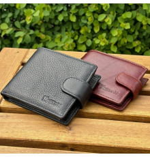 Мужской кошелек бумажник натуральная кожа черный, коричневый HORTON 208